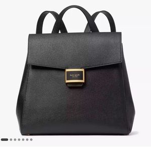 NWT Kate Spade Katy Medium Flap Backpack in Black